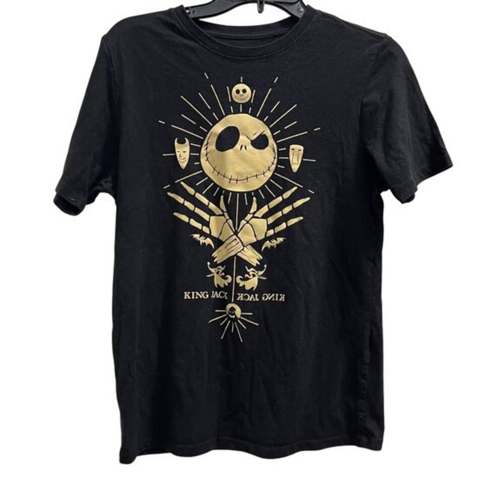 Disney Nightmare Before Christmas King Jack Tee Gold-Foil Jack Skellington Sz S